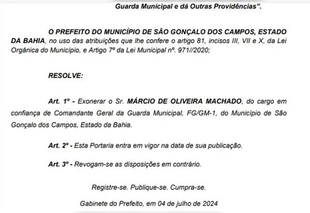 (Foto: Diário Oficial)