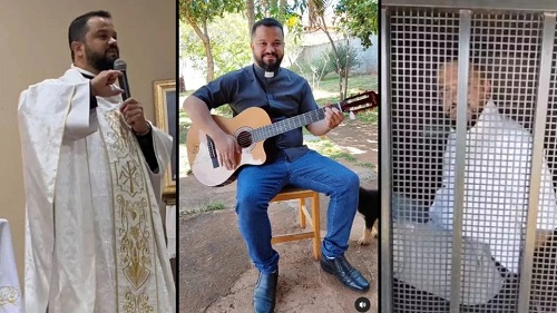 'Cidadão de bem', o Padre Danillo Neto foi preso por dirigir bêbado e armado. Ele já havia dado chilique em missa após vitória de Lula. Créditos: Reprodução de vídeo - Instagram e Rede X