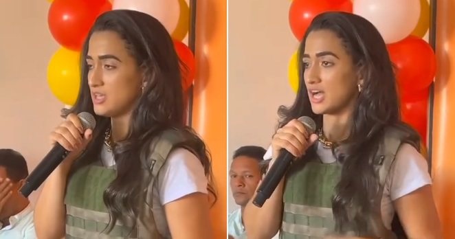 Josi da Rádio usou colete durante convenção do PSB no último domingo (4) - Divulgação Reprodução/Instagram