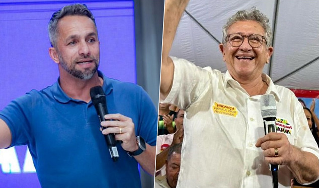 Candidatos Flávio Matos (União Brasil) e Caetano (PT) (Foto: Reprodução)