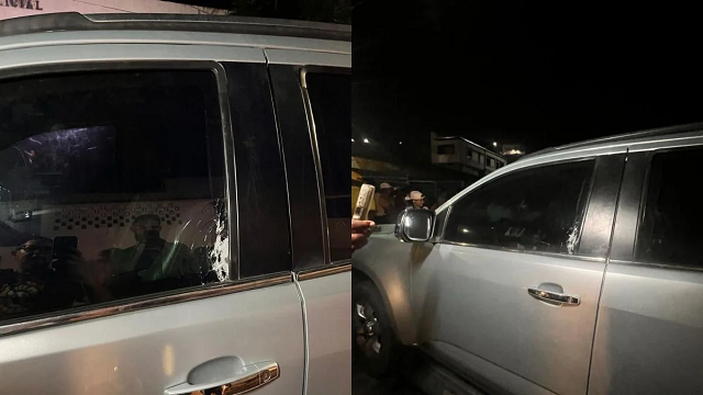 Carro de Tato Pereira é atingido por tiros (Foto: Divulgação)
