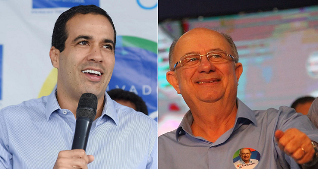 Prefeito reeleito em Salvador, Bruno Reis (União Brasil) e Zé Ronaldo, prefeito eleito em Feira de Santana (União Brasil) (Foto: Prefeitura de salvador/Divulgação/Evandro Veiga/Correio)