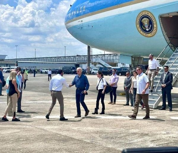 Joe Biden cumprimenta governador do Amazonas (Foto: Reprodução/Instagram @wilsonlimaam)