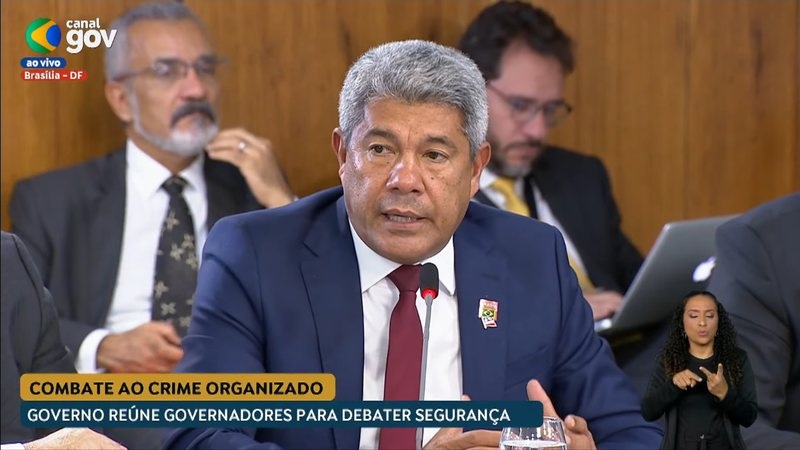 Governador Jerônimo Rodrigues participou de uma reunião com governadores em Brasília na tarde desta quinta (31). Reprodução/Canal Gov