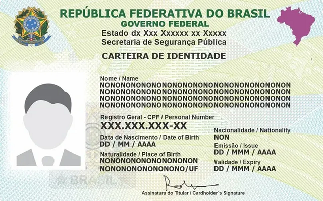 Nova Carteira de Identidade Nacional (CIN) (Foto: Ministério de Gestão e Inovação/Diulgação)