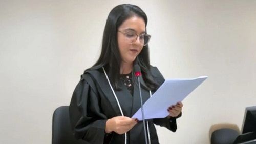 A Juíza Ana Carolina Santana. Créditos: Reprodução de vídeo