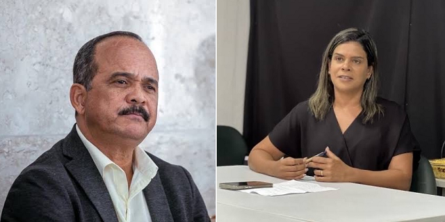 Ex-prefeito Antônio Elinaldo Silva e a ex-secretária de Desenvolvimento Social e de Cidadania, Andréa Montenegro Silva (Foto: Reprodução/Montagem-Redação)