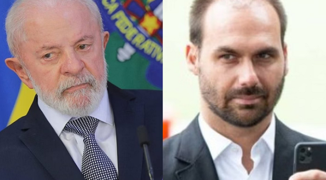 Presidente Lula e o deputado federal Eduardo Bolsonaro (Foto: Reprodução) Presidente Lula e o deputado federal Eduardo Bolsonaro (Foto: Reprodução)
