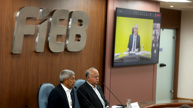 Governador da Bahia, Jerônimo Rodrigues (PT), durante reinião com o presidente da Federação das Indústrias do Estado da Bahia (FIEB), Carlos Henrique Passos (Foto: Matheus Landim/GOVBA) Governador da Bahia, Jerônimo Rodrigues (PT), durante reinião com o presidente da Federação das Indústrias do Estado da Bahia (FIEB), Carlos Henrique Passos (Foto: Matheus Landim/GOVBA)