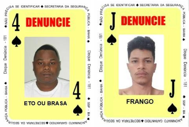 'Frango’ e ‘Brasa’ passam a integrar Baralho do Crime (Foto: Divulgação/Ascom SSP) 'Frango’ e ‘Brasa’ passam a integrar Baralho do Crime (Foto: Divulgação/Ascom SSP)