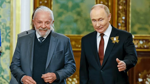 Presidente Luiz Inácio Lula da Silva (PT) ao lado do presidente da Rússia, Vladimir Putin (Foto: Ricardo Stuckert)