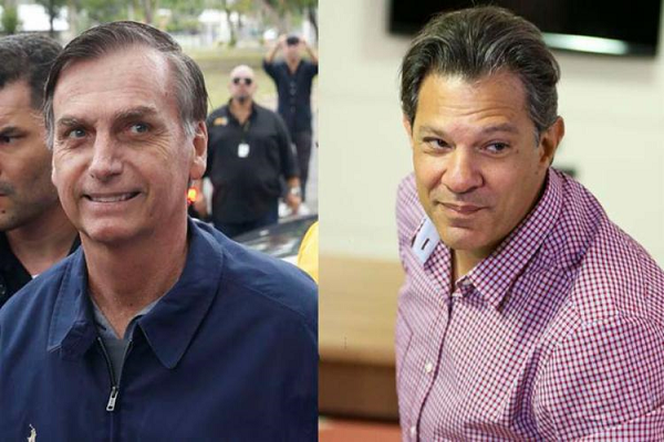 Jair Bolsonaro (PSL) e Fernando Haddad (PT) disputam segundo turno (Foto: Reprodução)
