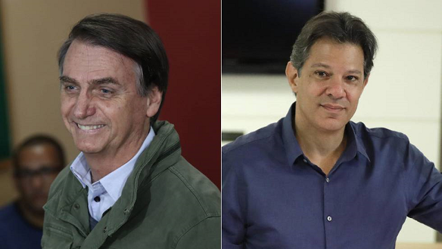 Os candidatos à Presidência Jair Bolsonaro (PSL) e Fernando Haddad (PT) (Foto: Reprodução) Os candidatos à Presidência Jair Bolsonaro (PSL) e Fernando Haddad (PT) (Foto: Reprodução)
