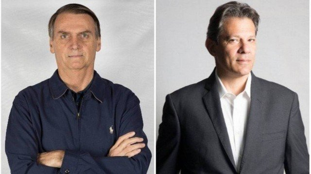 Os candidatos a presidente Jair Bolsonaro (PSL) e Fernando Haddad (PT) (Foto: Reprodução) Os candidatos a presidente Jair Bolsonaro (PSL) e Fernando Haddad (PT) (Foto: Reprodução)