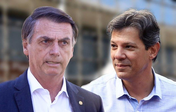 Bolsonaro e Haddad disputam o segundo turno das eleições para presidência do Brasil (Foto: AFP) Bolsonaro e Haddad disputam o segundo turno das eleições para presidência do Brasil (Foto: AFP)