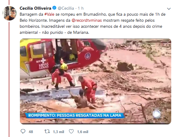 Vídeos mostram o helicóptero dos Bombeiros socorrendo feridos (Foto: Reprodução)
