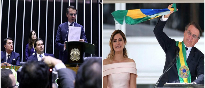 Depois de atacar sistematicamente a esquerda e a oposição de uma maneira geral, Bolsonaro assentou o paradoxo: 'Reafirmo meu compromisso de construir uma sociedade sem discriminação ou divisão' (Foto: Reprodução | Montagem | Brasil 247)