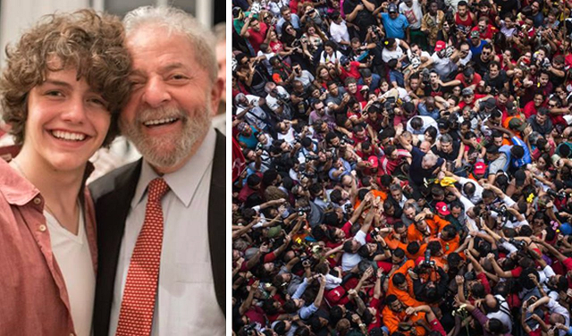 Jovem fotógrafo Francisco Proner Ramos, de 18 anos, registrou do ex-presidente Luiz Inácio Lula da Silva sendo carregado por uma multidão em São Bernardo do Campo (Foto: Reprodução)