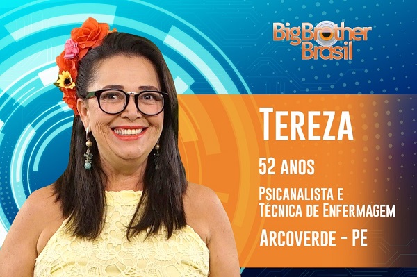 Tereza, 52 anos, psicanalista e técnica de enfermagem, pernambucana de Arcoverde (Foto: Divulgação) Tereza, 52 anos, psicanalista e técnica de enfermagem, pernambucana de Arcoverde (Foto: Divulgação)