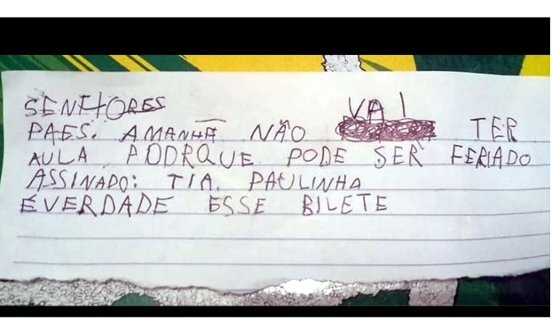 Recado viralizou rapidamente nas redes sociais (Foto: Reprodução) Recado viralizou rapidamente nas redes sociais (Foto: Reprodução)