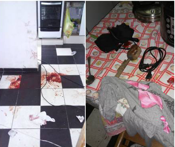 As agressões ocorreram na residência da vítima, que ficou com manchas de sangue em diferentes cômodos (Foto: Reprodução) As agressões ocorreram na residência da vítima, que ficou com manchas de sangue em diferentes cômodos (Foto: Reprodução)