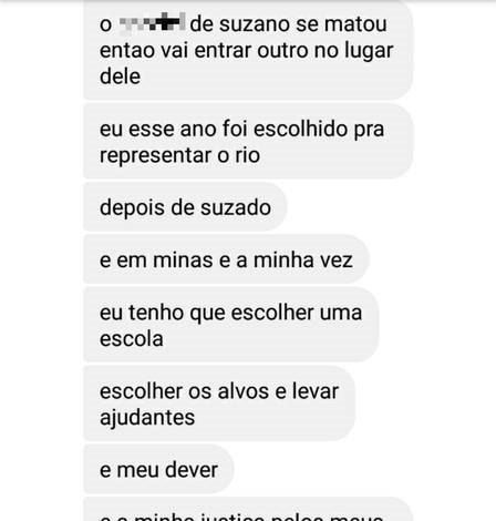 Trecho da conversa do jovem por aplicativo de mensagem (Foto: Reprodução)