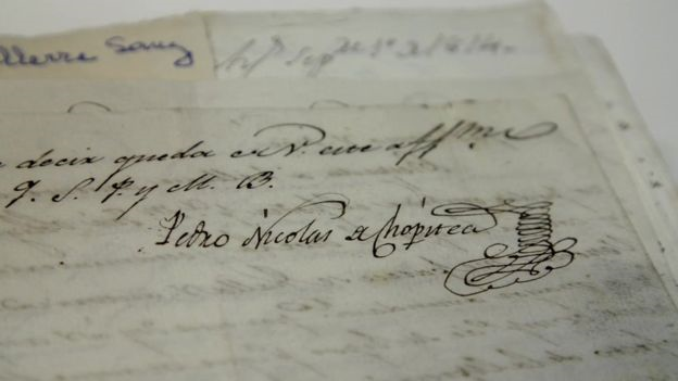 A participação de Chopitea em operações de traslado de escravos fica evidente 'nas correspondências que ele trocava com dois de seus sócios' (Foto: Reprodução | BBC) A participação de Chopitea em operações de traslado de escravos fica evidente 'nas correspondências que ele trocava com dois de seus sócios' (Foto: Reprodução | BBC)