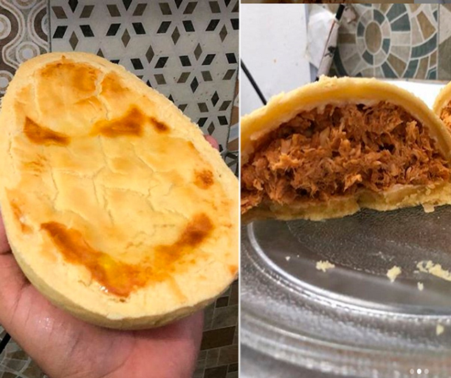 À publicação, Breno contou que os ovos de Páscoa de empada estão disponíveis nos sabores frango, queijo e leite. Eles custam R$ 32 (Foto: Reprodução) À publicação, Breno contou que os ovos de Páscoa de empada estão disponíveis nos sabores frango, queijo e leite. Eles custam R$ 32 (Foto: Reprodução)
