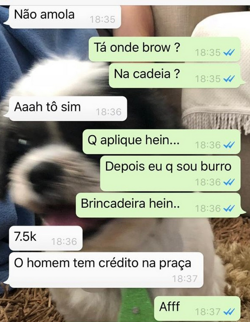 Bandido ainda 'tirou onda' ao ser questionado sobre golpe por amigo da vítima (Foto: Arquivo pessoal) Bandido ainda 'tirou onda' ao ser questionado sobre golpe por amigo da vítima (Foto: Arquivo pessoal)