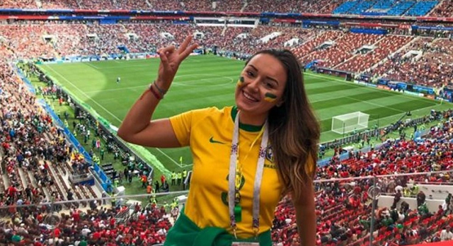 Luiza na Copa da Rússia, em 2018 (Foto: Arquivo Pessoal) Luiza na Copa da Rússia, em 2018 (Foto: Arquivo Pessoal)
