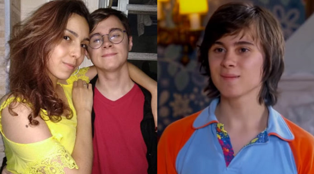 O ator Rafael Miguel e sua namorada Isabela (Fotos: Reprodução SBT e Instagram)