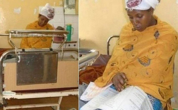 O marido, Tadese Tulu, convenceu a direção da escola a permitir que Almaz fizesse as provas na maternidade (Foto: Reprodução) O marido, Tadese Tulu, convenceu a direção da escola a permitir que Almaz fizesse as provas na maternidade (Foto: Reprodução)