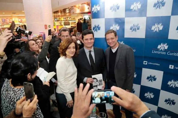 Miriam Leitão, Moro e o filho dela, Vladimir Netto (Foto: Reprodução)